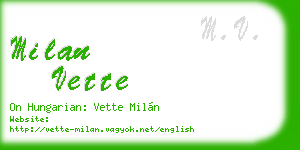 milan vette business card